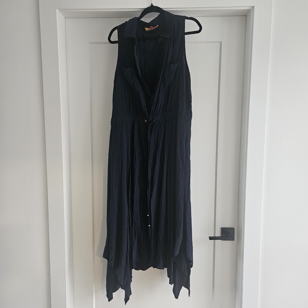 Catherine Malandrino Navy Asymmetrical Dress